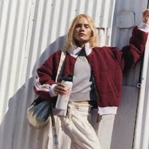 NWT- Free People Movement Fleecy Sherpa Scrunchy Pippa Jacket Size Small